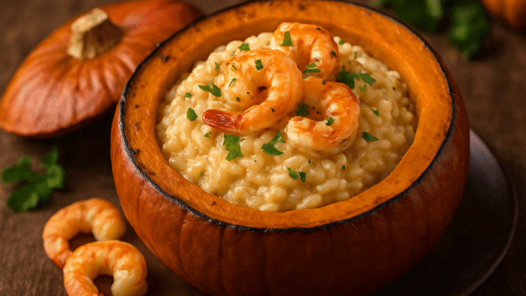 Como Fazer um Delicioso Risotto de Camarão na Abóbora 🍤🎃