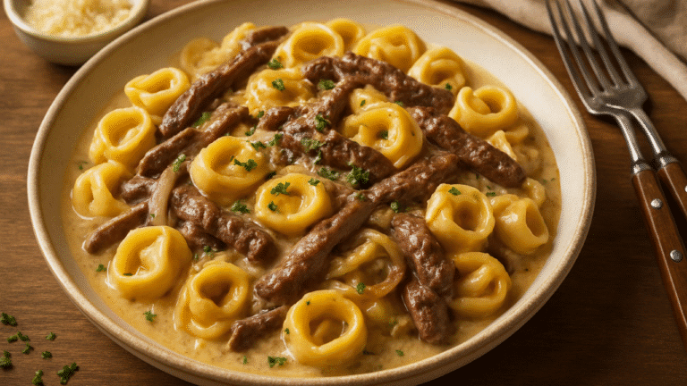 Como fazer um delicioso Capeletti com iscas de carne cremosa 🥩😋