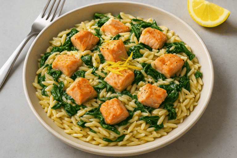 Como fazer um delicioso Risoni com Salmão, Espinafre e Mascarpone 😋