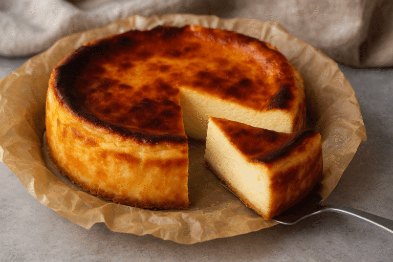Como fazer um delicioso Cheesecake Basco de Baunilha Queimada 🍮