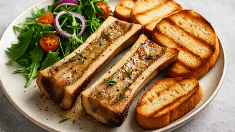 Como fazer um delicioso tutano assado com torradas e salada 🔥🥩🥗