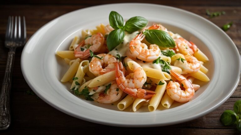 Receita de Penne Tricolori com Camarões ao Mascarpone