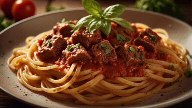 🍝 Aprenda um Delicioso Acém em Cubos com Spaguetti