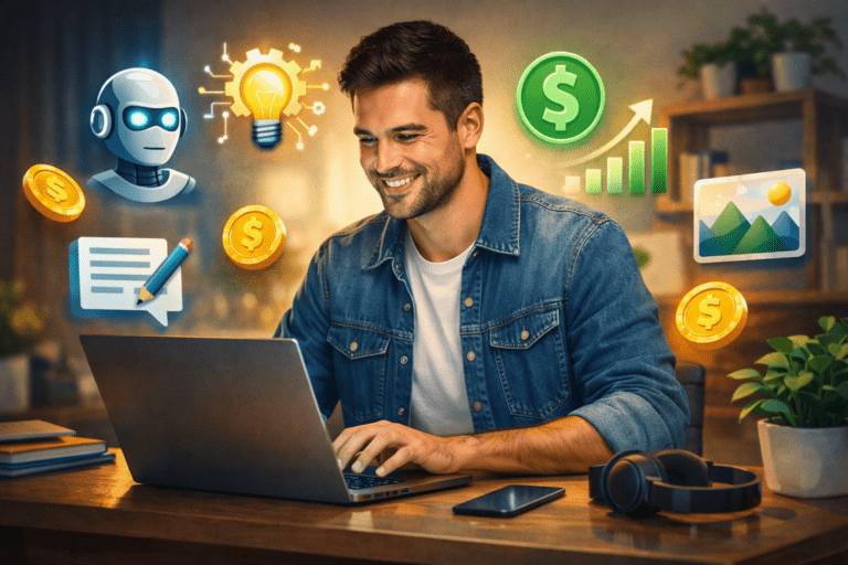 IA Desbloqueia Riqueza Online: Ganhe Dinheiro Sem Experiência com Criação, Automação e Serviços Digitais em 2024